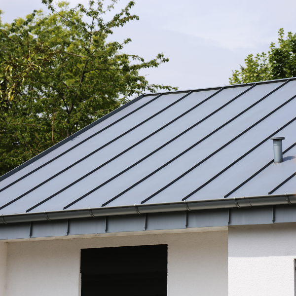 Modern home in Utah with newly installed durable metal roofing system