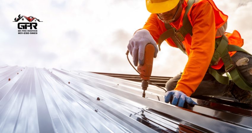 Metal roof being installed on a residential home in Utah