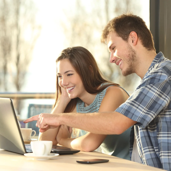 Homeowner booking roof inspection online to save on costs