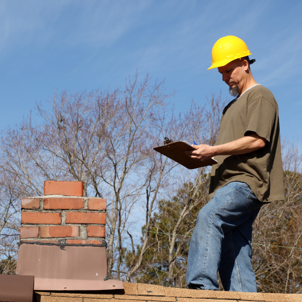 Roofer conducting detailed inspection on sloped roof